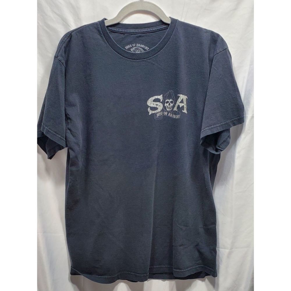 SONS OF ANARCHY Soa Samcro Outlaw, Hand Gun and Skull T-shirt, Large